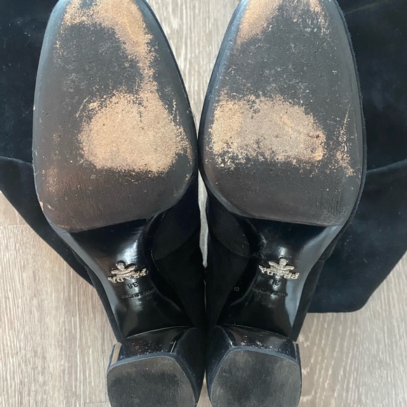 Prada Over the Knee Suede Black Boot - Picture 6 of 9